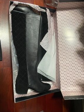 Victoria's Secret Black Quilted Over-The-Knee Boots